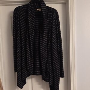 Lovestitch Black and Gray Striped Cardigan